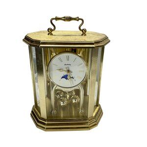 Vintage Schmeckenbecher Brass Carriage Clock Germany Moon Phase Dial PARTS ONLY